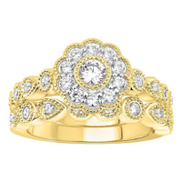 Thumbnail for LADIES BRIDAL RING SET 3/4 CT ROUND DIAMOND 14K YELLOW GOLD