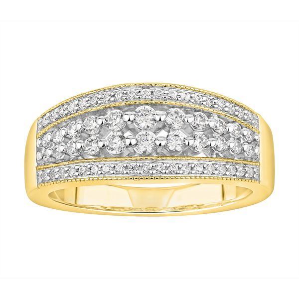 MEN'S BAND 1/2 CT ROUND DIAMOND 10K YELLOW GOLD