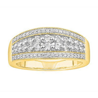 Thumbnail for MEN'S BAND 1/2 CT ROUND DIAMOND 10K YELLOW GOLD
