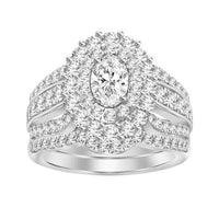 Thumbnail for LADIES BRIDAL RING SET 2 CT ROUND/OVAL DIAMOND 14K WHITE GOLD