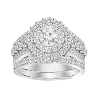 Thumbnail for LADIES BRIDAL RING SET 2 CT ROUND DIAMOND 14K WHITE GOLD