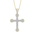 MEN'S CROSS 2 3/4 CT ROUND DIAMOND 14K YELLOW GOLD