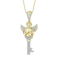 Thumbnail for MEN'S CHARM 3/4 CT ROUND DIAMOND 10K YELLOW GOLD