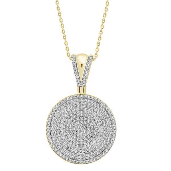 MEN'S PENDANT 7/8 CT ROUND DIAMOND 10K YELLOW GOLD