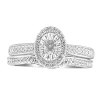 Thumbnail for LADIES BRIDAL RING SET 1/3 CT ROUND DIAMOND 10K WHITE GOLD