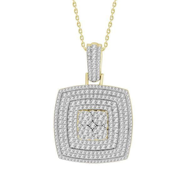 MEN'S CHARM 4 1/2 CT ROUND DIAMOND 14K YELLOW GOLD