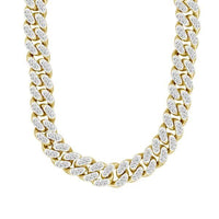 Thumbnail for MEN'S NECKLACE 7 1/4 CT ROUND DIAMOND 10K YELLOW GOLD
