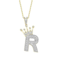 Thumbnail for MEN'S PENDANT 3/8 CT ROUND DIAMOND 10K YELLOW GOLD