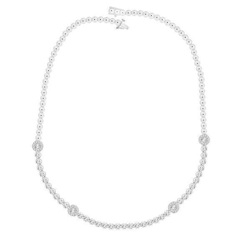 LADIES NECKLACE 2 1/2 CT ROUND DIAMOND 14K WHITE GOLD