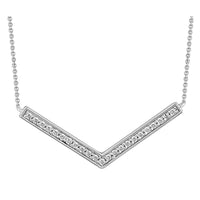 Thumbnail for LADIES NECKLACE 1/6 CT ROUND DIAMOND 10K WHITE GOLD