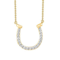 Thumbnail for LADIES NECKLACE 1/10 CT ROUND DIAMOND 10K YELLOW GOLD