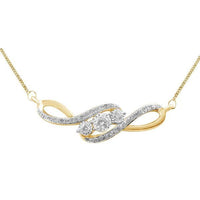 Thumbnail for LADIES NECKLACE 1/4 CT ROUND DIAMOND 10K YELLOW GOLD