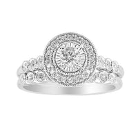 Thumbnail for LADIES BRIDAL RING SET 1/2 CT ROUND DIAMOND 14K WHITE GOLD