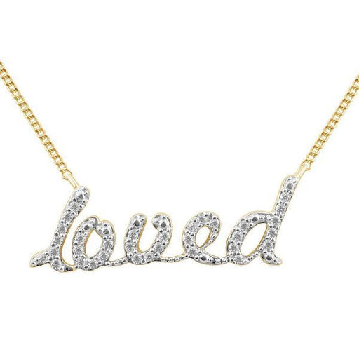 LADIES NECKLACE 1/10 CT ROUND DIAMOND 10K YELLOW GOLD