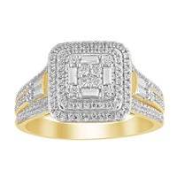Thumbnail for LADIES BRIDAL RING SET 1/2 CT ROUND DIAMOND 10K YELLOW GOLD