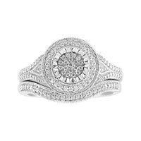 Thumbnail for LADIES BRIDAL RING SET 1/4 CT ROUND DIAMOND 10K WHITE GOLD