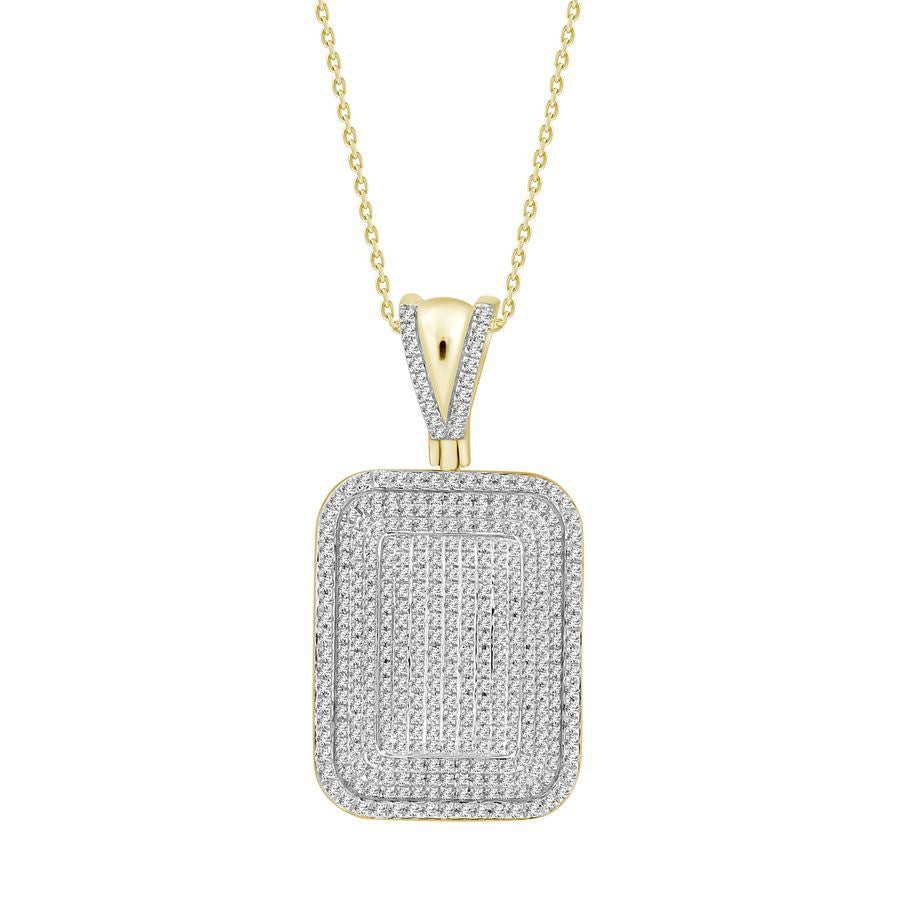 MEN'S CHARM 7/8 CT ROUND DIAMOND 10K YELLOW GOLD