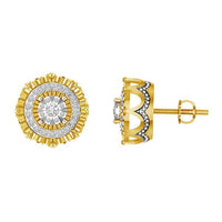 Thumbnail for MEN'S EARRINGS 1/2 CT ROUND DIAMOND 10K YELLOW GOLD