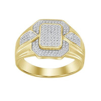 Thumbnail for MEN'S RING 1/4 CT ROUND DIAMOND 10K YELLOW GOLD