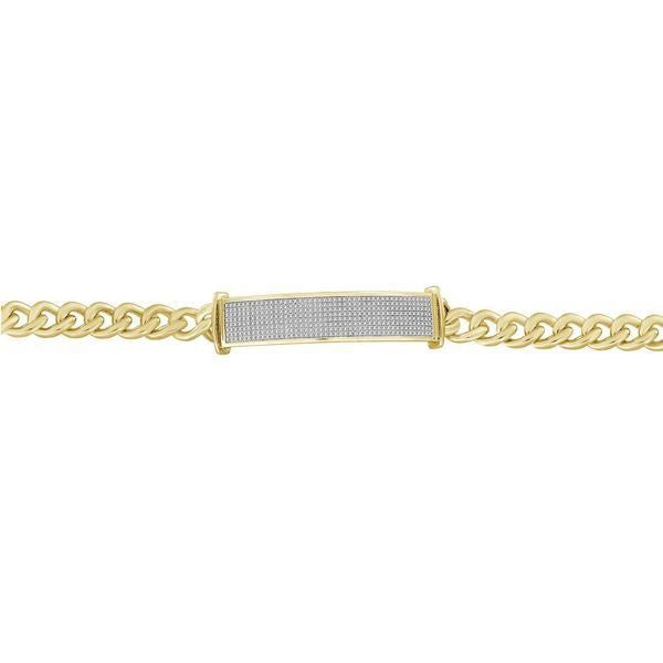 LADIES BRACELET 1 CT ROUND DIAMOND SILVER YELLOW GOLD PLATED