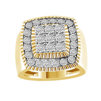 Thumbnail for MEN'S RING 1 CT ROUND DIAMOND 10K YELLOW GOLD