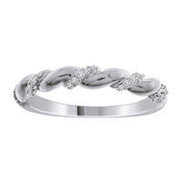 Thumbnail for LADIES STACKABLE BAND 1/10 CT ROUND DIAMOND LADIES 14K WHITE GOLD