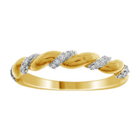 Thumbnail for LADIES STACKABLE BAND 1/10 CT ROUND DIAMOND LADIES 14K YELLOW GOLD