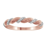 Thumbnail for LADIES STACKABLE BAND 1/10 CT ROUND DIAMOND LADIES 14K ROSE GOLD