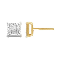 Thumbnail for MEN'S EARRINGS 1/10 CT ROUND DIAMOND 10K YELLOW GOLD