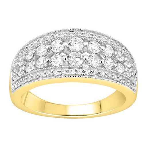 LADIES RING 1 CT ROUND DIAMOND 10K YELLOW GOLD