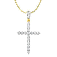 Thumbnail for MEN'S CROSS 1 1/2 CT ROUND DIAMOND 14K YELLOW GOLD