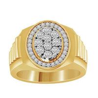 Thumbnail for MEN'S RING 1/2 CT ROUND DIAMOND 10K YELLOW GOLD
