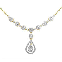 Thumbnail for LADIES NECKLACE 2 3/4 CT ROUND DIAMOND 10K YELLOW GOLD
