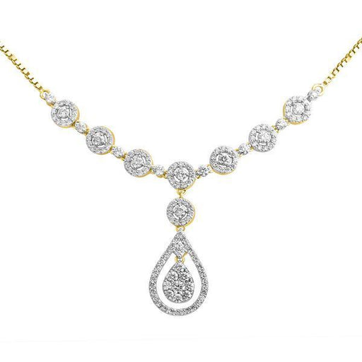 LADIES NECKLACE 2 3/4 CT ROUND DIAMOND 10K YELLOW GOLD