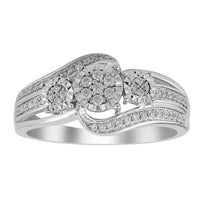 Thumbnail for LADIES BRIDAL RING SET 1/4 CT ROUND DIAMOND 14K WHITE GOLD