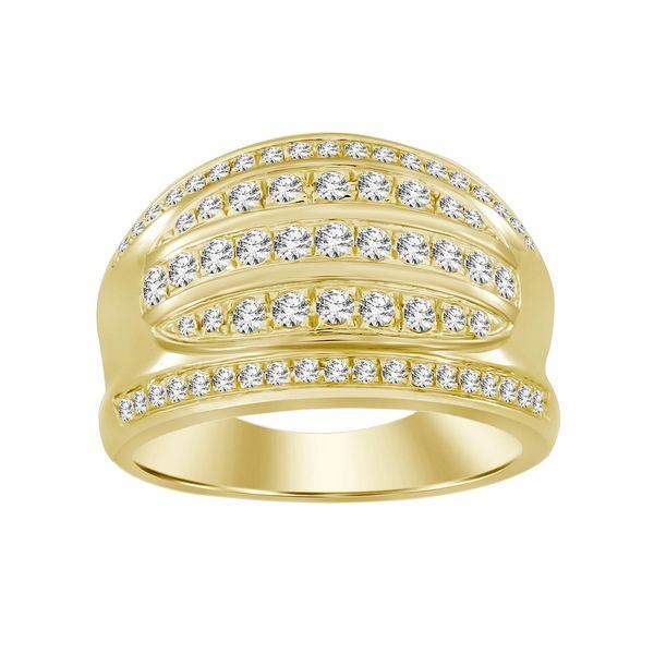 MEN'S RING 1  CT ROUND DIAMOND 10K YELLOW GOLD