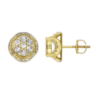 Thumbnail for MEN'S EARRINGS 1 CT ROUND DIAMOND 10K YELLOW GOLD