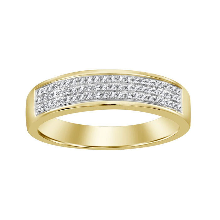 MEN'S BAND 1/5 CT ROUND DIAMOND 10K YELLOW GOLD