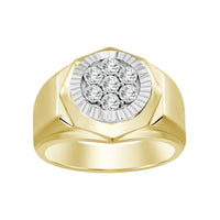 Thumbnail for MEN'S RING 1/4 CT ROUND DIAMOND 10K YELLOW GOLD