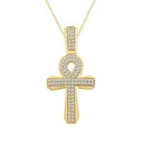 Thumbnail for MEN'S CHARM 1 CT ROUND DIAMOND 10K YELLOW GOLD