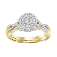 Thumbnail for LADIES BRIDAL RING SET 1/4 CT ROUND DIAMOND 10K YELLOW GOLD