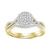 LADIES BRIDAL RING SET 1/4 CT ROUND DIAMOND 10K YELLOW GOLD