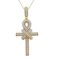 Thumbnail for MEN'S CROSS 1 1/2 CT ROUND DIAMOND 10K YELLOW GOLD
