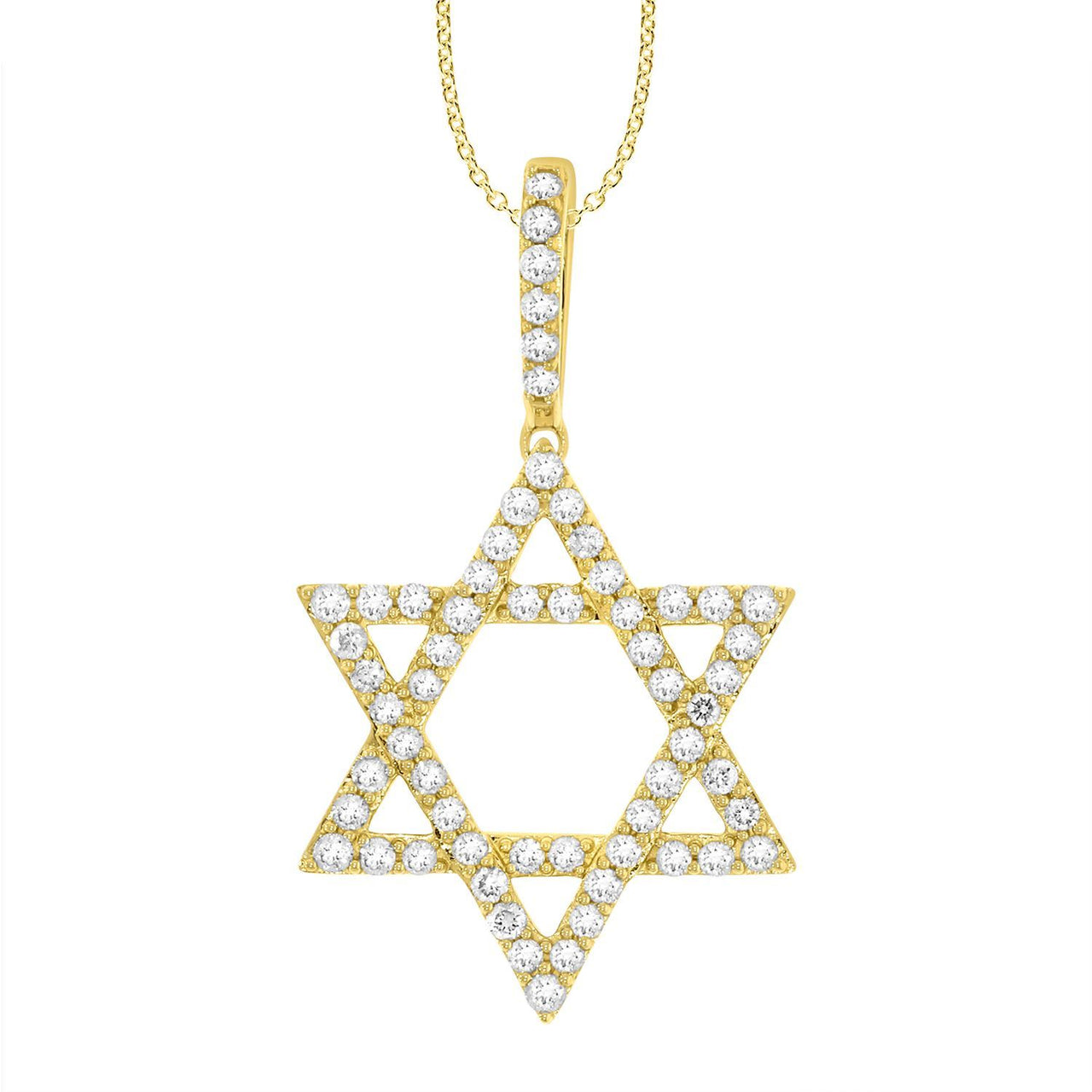 MEN'S PENDANT 3/4 CT ROUND DIAMOND 10K YELLOW GOLD
