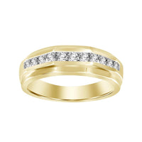 Thumbnail for MEN'S BAND 1 CT ROUND DIAMOND 10K YELLOW GOLD