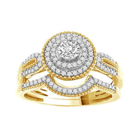 Thumbnail for LADIES BRIDAL RING SET 1/3 CT ROUND DIAMOND 10K YELLOW GOLD