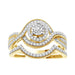 LADIES BRIDAL RING SET 1/3 CT ROUND DIAMOND 10K YELLOW GOLD