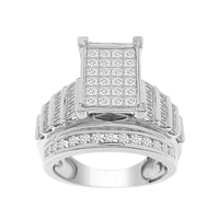 Thumbnail for LADIES RING 2 CT ROUND/BAGUETTE/PRINCESS DIAMOND 10K WHITE GOLD