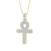 MEN'S CROSS 1/2 CT ROUND DIAMOND 10K YELLOW GOLD