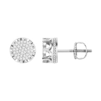 Thumbnail for MEN'S EARRINGS 1/6 CT ROUND DIAMOND SILVER